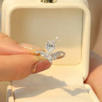 Sterling silver ring with a 1.5 carat moissanite gemstone, showcasing a sparkling, elegant jewelry piece.