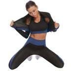 Plush Fashion Hub 2-piece seamless zip-up yoga set for women, including a fitted zip-up top and matching leggings for activewear.