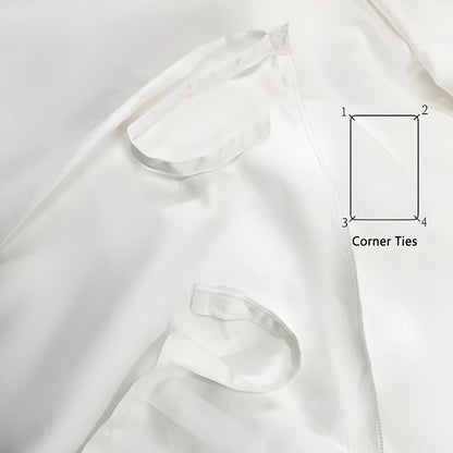 200TC Yarn Dyed Chambray Indigo Blue Triple Embroidery Duvet Cover Set - Plush Fashion Hub