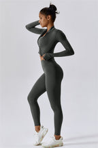 Fitglutes Activewear Eloise 3-piece set with sports bra, leggings, and jacket, perfect for gym and workout activities.
