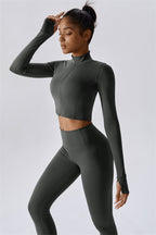 Fitglutes Activewear Eloise 3-piece matching set includes a sports bra, leggings, and jacket for workout and gym wear.