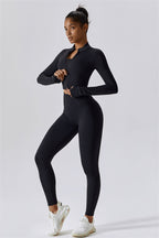 Fitglutes Activewear Eloise 3-piece matching set with sports bra, leggings, and jacket for workout and gym activities.