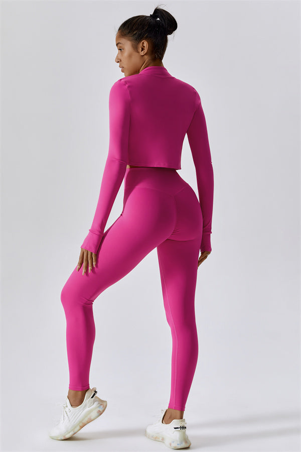 Fitglutes Activewear Eloise 3-piece matching set featuring a sports bra, leggings, and jacket for gym and workout sessions.