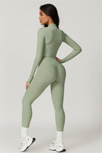Fitglutes Activewear Eloise 3-piece matching set includes a sports bra, jacket, and leggings for workout and gym wear.
