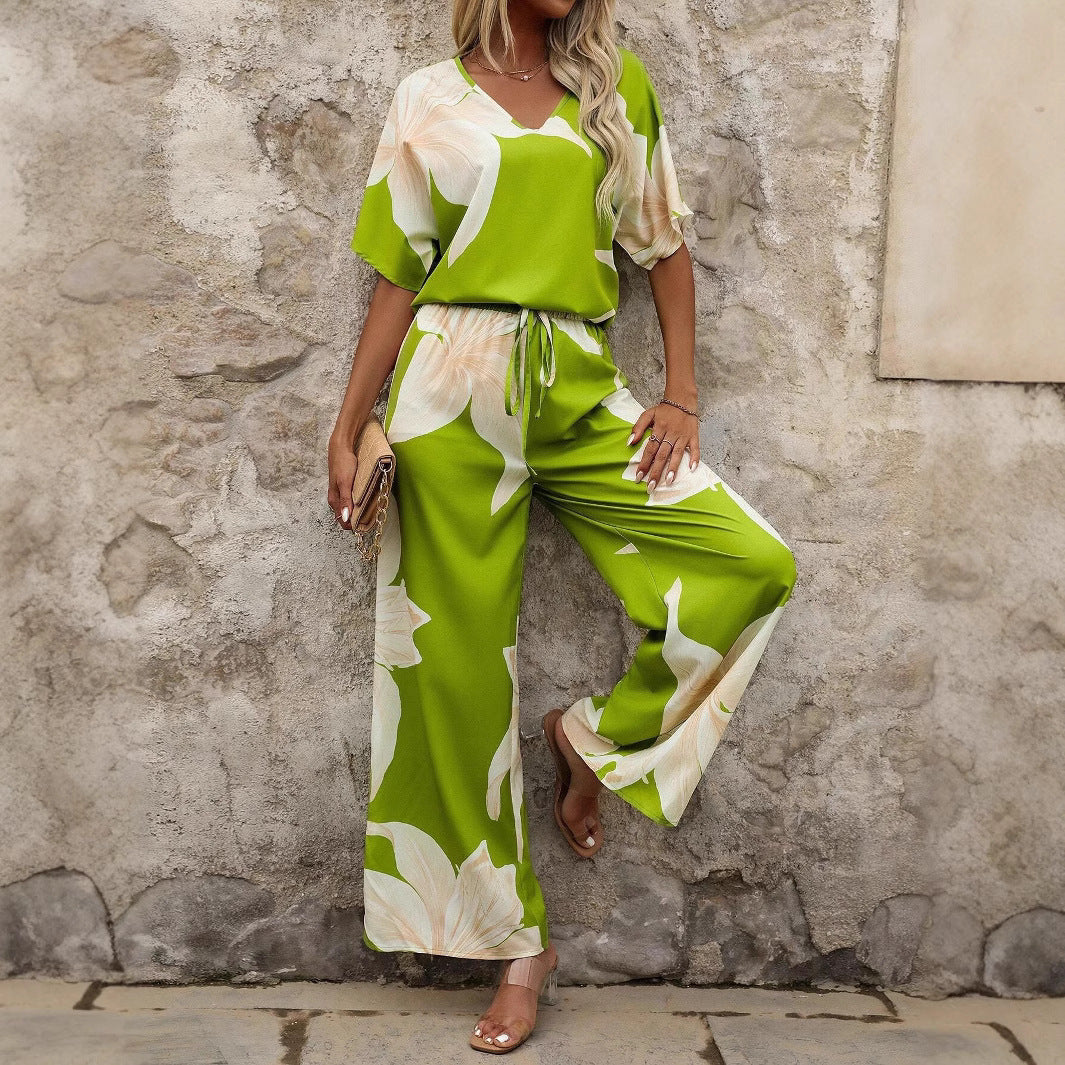 Eprolo women's printed casual jumpsuit in spring-summer fashion, featuring a stylish, comfortable summer outfit with vibrant patterns.