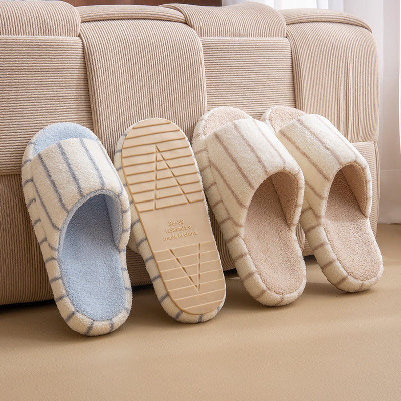Eprolo unisex soft faux fur indoor slippers with anti-slip soles, cozy home footwear for comfort and safety.