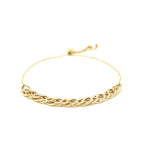 Adjustable 14k yellow gold chain bracelet with clasp, stylish jewelry accessory from Plush Fashion Hub.
