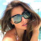 Cat Eye Half-Frame UV400 sunglasses for women by FitiqueFit, featuring stylish design and polarized lenses for sun protection.