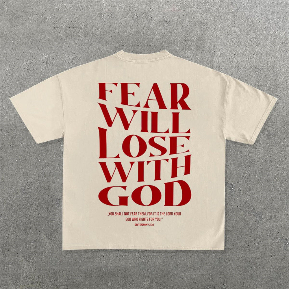 Eprolo oversized T-shirt with fashionable letter pattern in a relaxed fit, casual style, front view showing bold letter design.