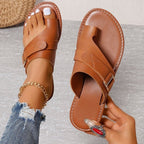 Elegant Closed-Toe Flat Sandals