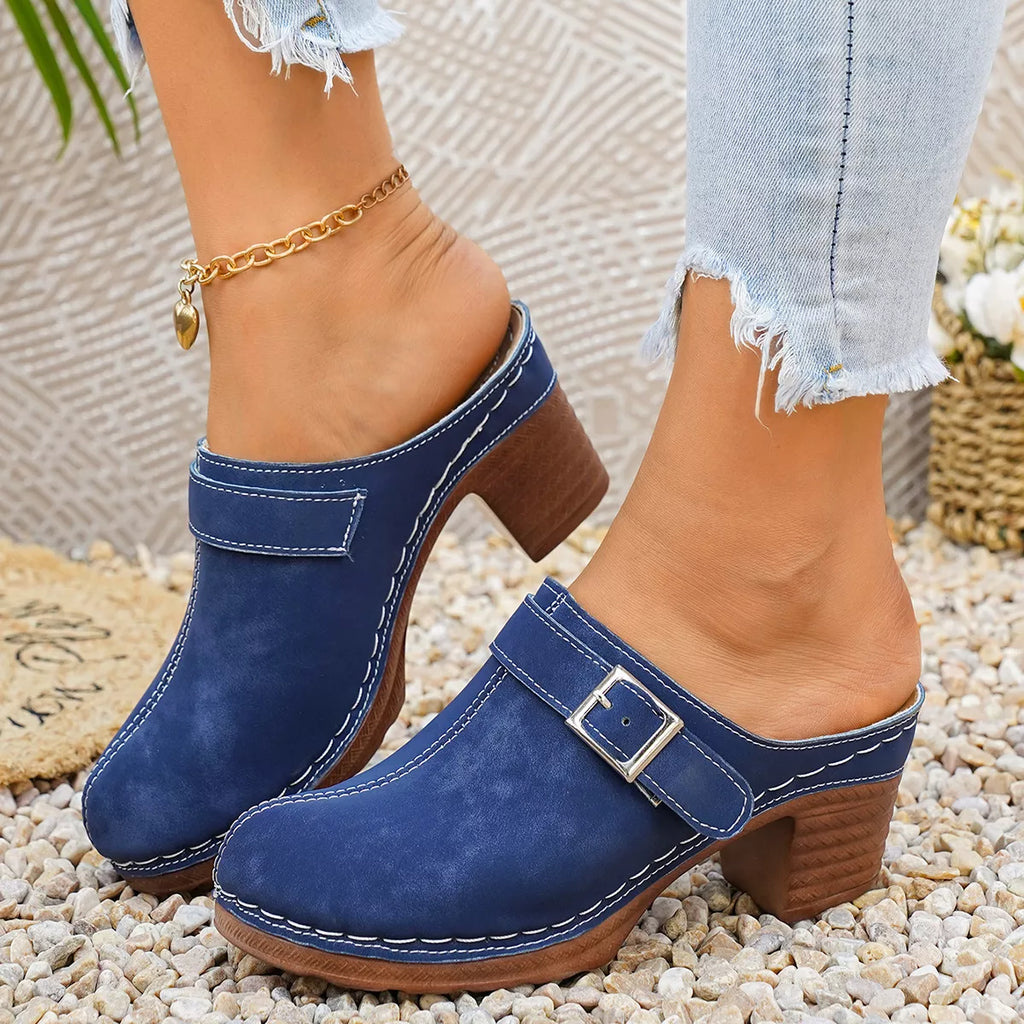 Shopimist round toe block heel sandals with stylish straps and a sturdy heel, perfect for casual or dressy occasions.