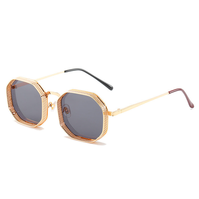 Lightweight metal frame sunglasses with sleek design and stylish look, featuring tinted lenses and modern metal temples.