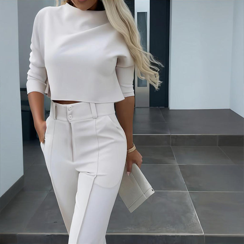 Women's elegant solid color half sleeve short top from FitiqueFit, casualwear with a stylish and comfortable fit.
