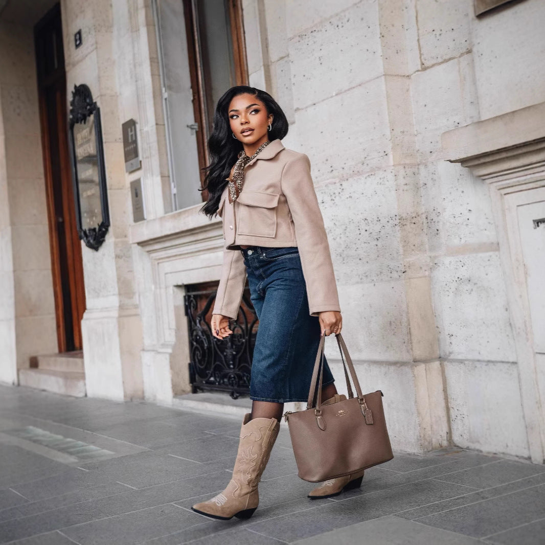 Distressed vintage wash denim cropped jeans by Plush Fashion Hub, showcasing a trendy, fitted bottom style with worn-in details.