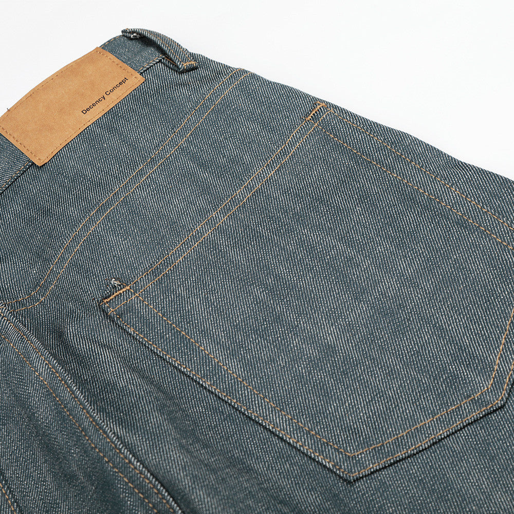 Plush Fashion Hub Western Edge straight leg pants in dark denim with classic five-pocket design and belt loops.