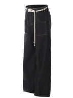 Men's high-waisted wide-leg jeans by Trendsi, featuring a relaxed fit and classic denim look with visible stitching and pockets.