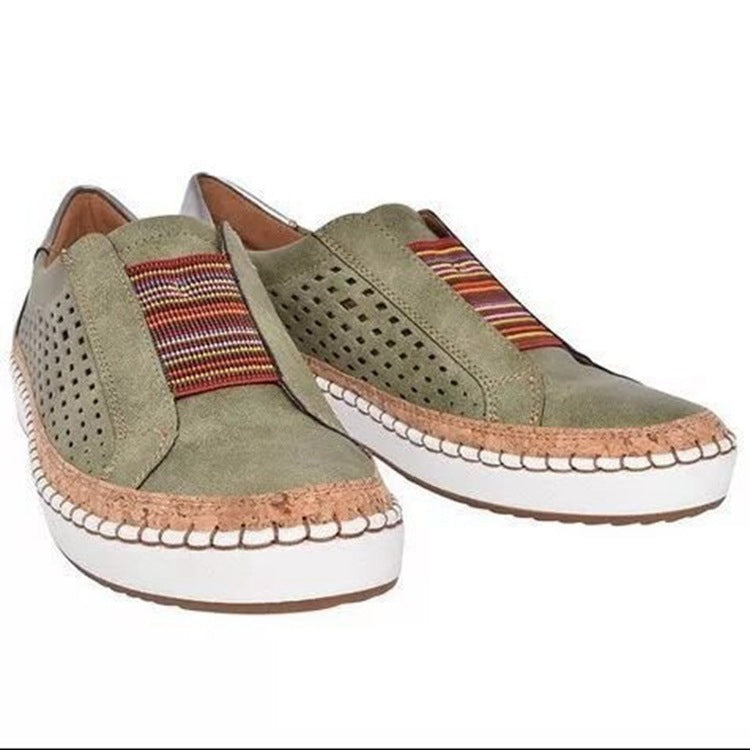 Large size casual women's canvas loafers by Plush Fashion Hub, European and American style, featuring comfortable slip-on design.