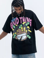 Men's graphic round neck casual T-shirt by Simply Love featuring a stylish design on soft fabric.