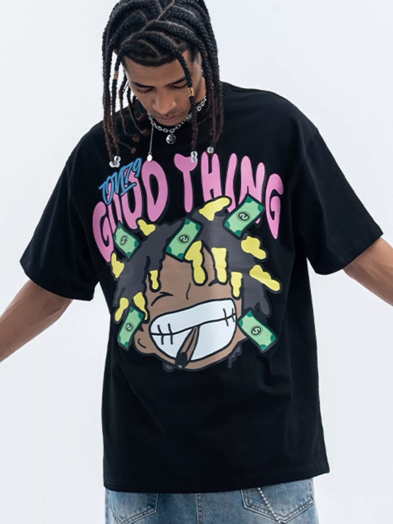 Men's graphic round neck casual T-shirt by Simply Love featuring a stylish design on soft fabric.