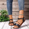 Shopimist open toe flats sandals featuring a sleek design and comfortable fit, perfect for casual or dressy summer outfits.