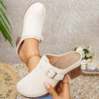 Shopimist round toe block heel sandals featuring stylish design and comfortable heel height, perfect for casual or dressy occasions.