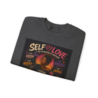 Self Love crewneck sweatshirt with empowering graphic design from Printify, featuring a comfortable pullover style.