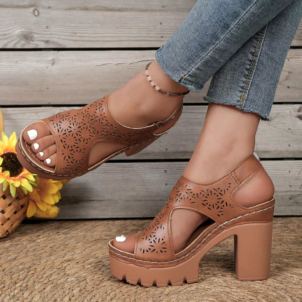 Shopimist open toe block heel sandals featuring stylish design and comfortable chunky heels for versatile summer wear.