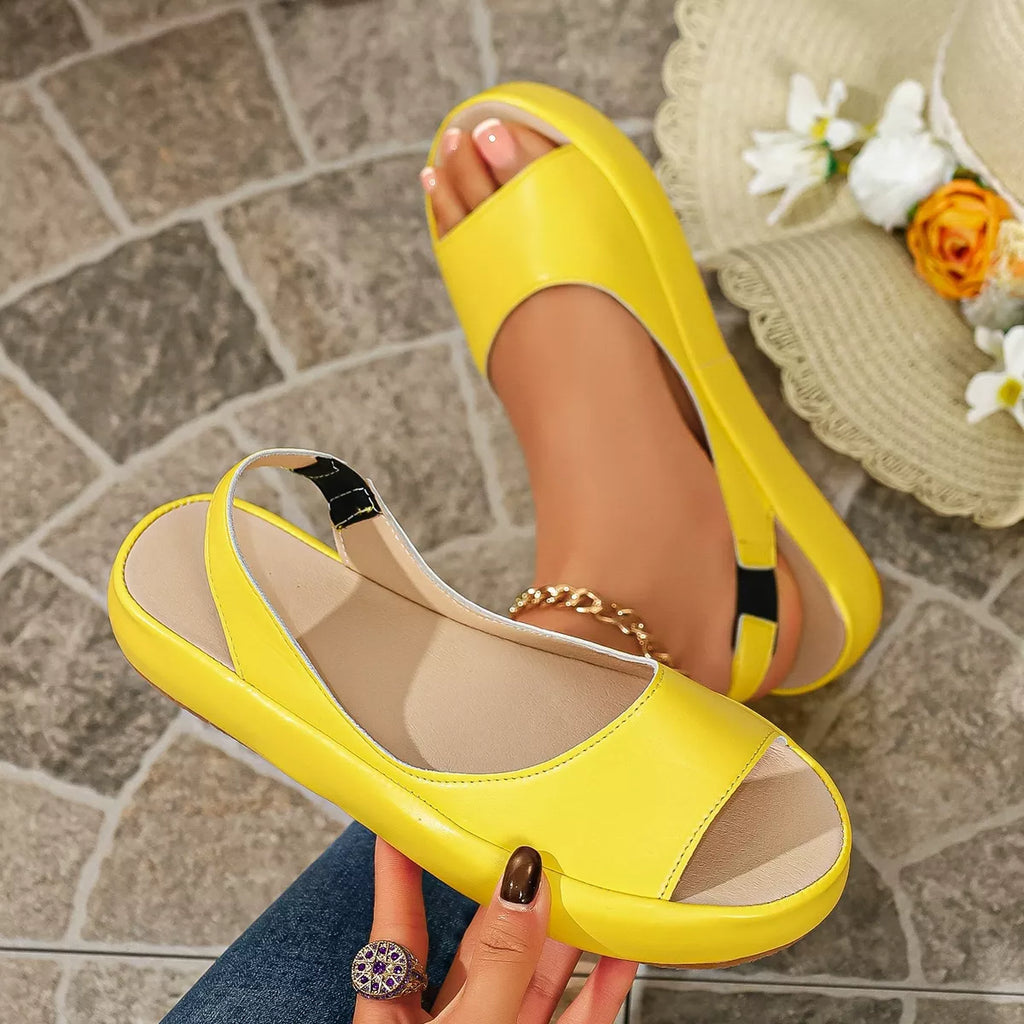 Open toe platform sandals by Shopimist featuring chunky heels and strappy design for a trendy summer look.