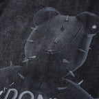 FitiqueFit Hip Hop oversized streetwear vintage T-shirt featuring a bear graphic design on a casual, trendy streetwear style shirt.