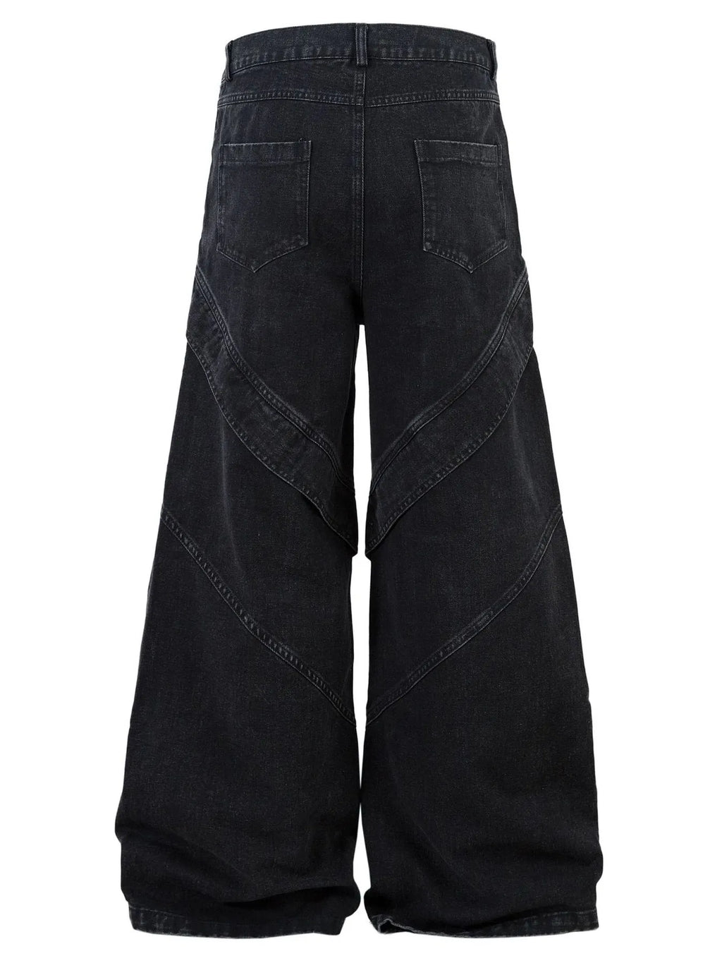 Men's wide leg denim jeans by Plush Fashion Shop, showing the relaxed fit and classic blue denim fabric.