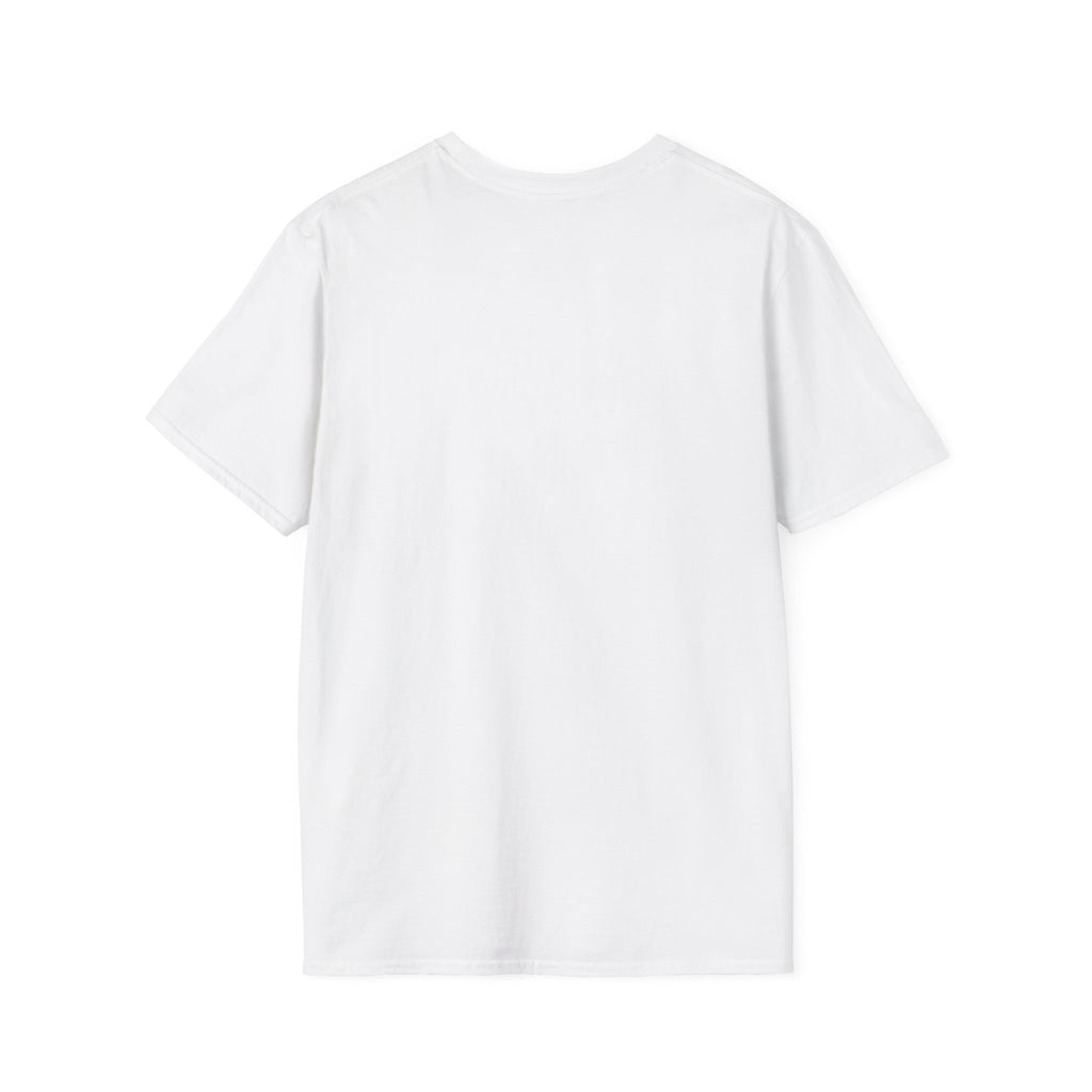 Unisex Softstyle T-Shirt by Printify displayed on a hanger, showing a comfortable fit and smooth fabric in a casual style.