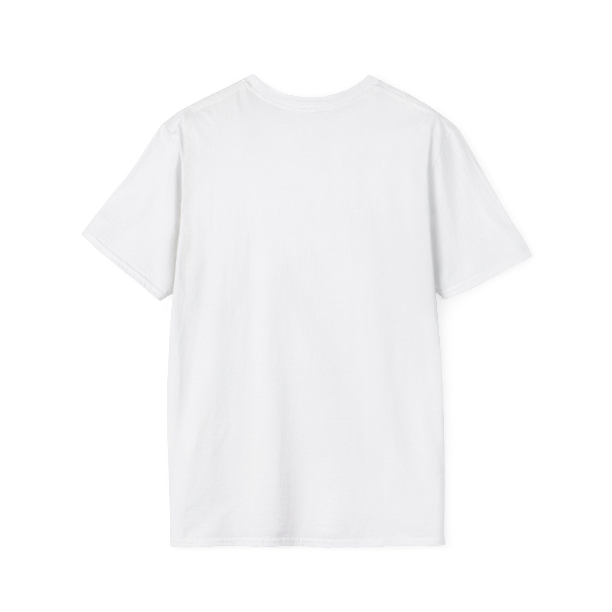Unisex Softstyle T-Shirt by Printify displayed on a hanger, showing a comfortable fit and smooth fabric in a casual style.