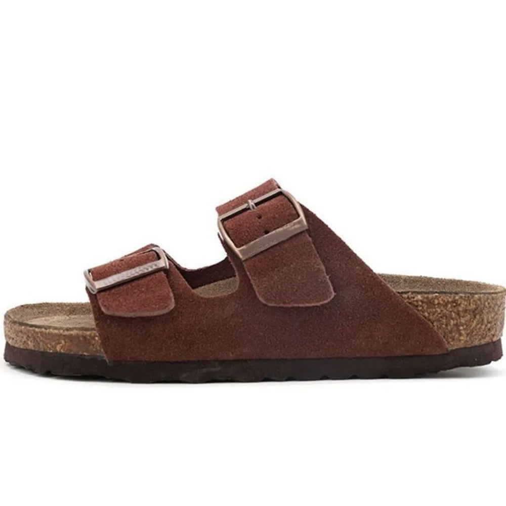 Plush Fashion Hub double buckle open toe sandals with stylish straps and open toe design, perfect for casual summer wear.