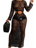 Shopimist sequin mesh cutout maxi dress featuring shimmering sequins, mesh fabric, and stylish cutout details for a glamorous look.