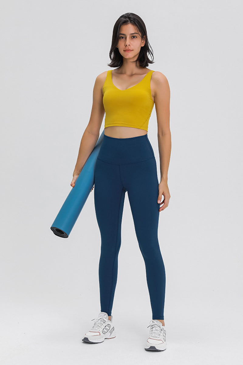 Millennia Scoop Back Sports Bra by Trendsi, active wear with scoop back design, supportive fit, ideal for workouts and active lifestyles.