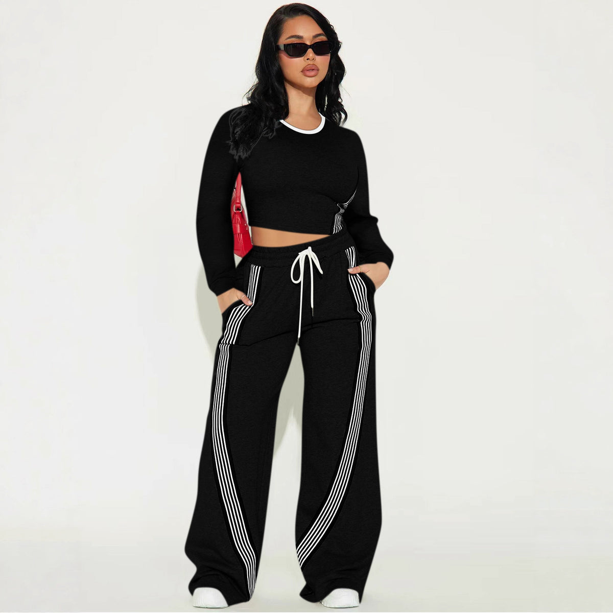 Plush Fashion Hub relaxed chic striped lounge top, soft fabric, casual style, lightweight, perfect for comfortable home wear.