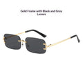 FitiqueFit frameless rimless sunglasses with elegant Western style, featuring sleek lenses and minimalist design.