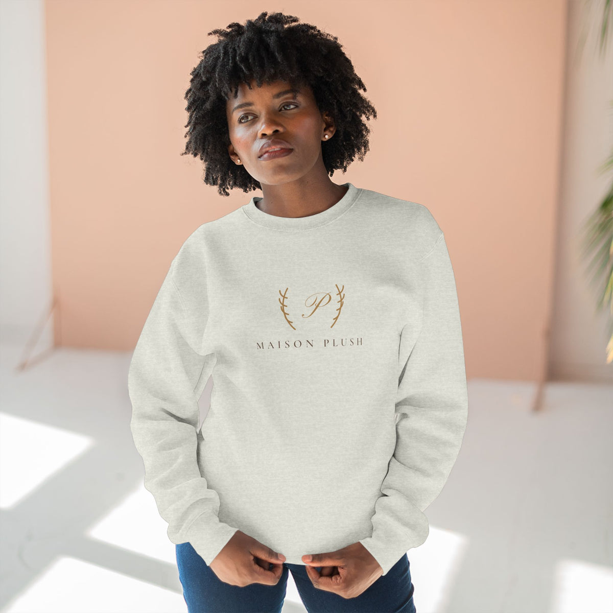 Maison Plush Monogram Crewneck Sweatshirt | Women's Cute Luxury Sweatshirt