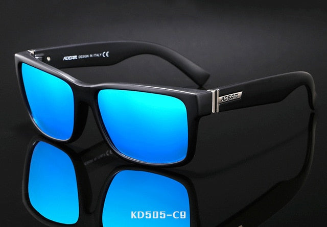 Men's polarized sport sunglasses with UV400 protection and square frame by Plush Fashion Hub, shown on a clear background.
