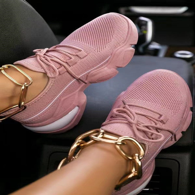Plush Fashion Hub breathable woven mesh sneakers with sporty design, suitable for running and casual wear.