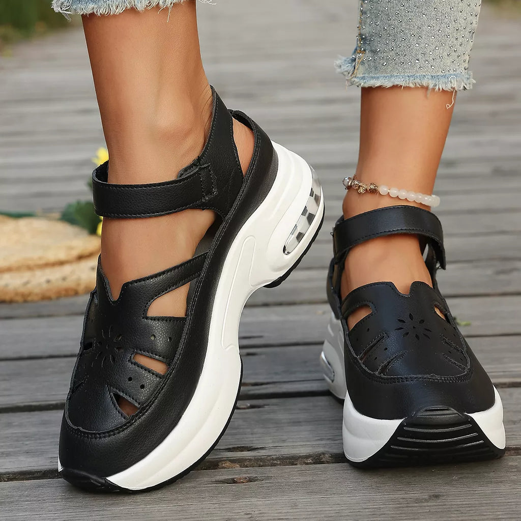 Shopimist cutout round toe platform sandals with chunky soles and stylish design, perfect for casual summer outfits.
