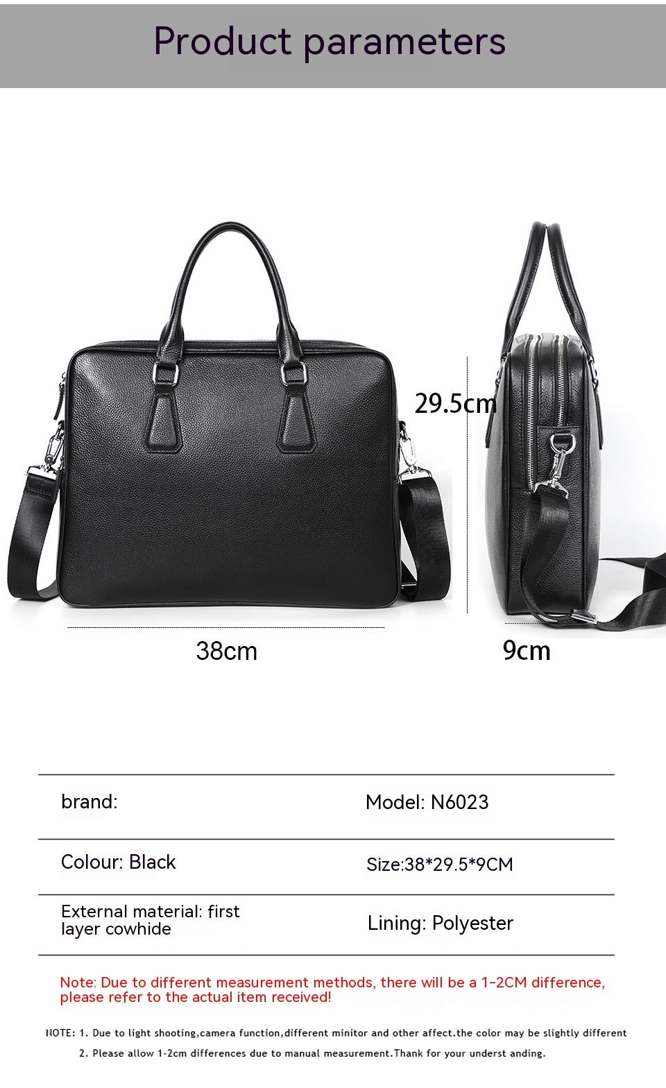 Men's leather briefcase by Plush Fashion Hub, horizontal cowhide handbag with large capacity and sturdy design.