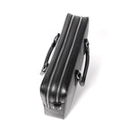 Men's leather briefcase by Plush Fashion Hub, large capacity cowhide handbag with horizontal design and sturdy handles.