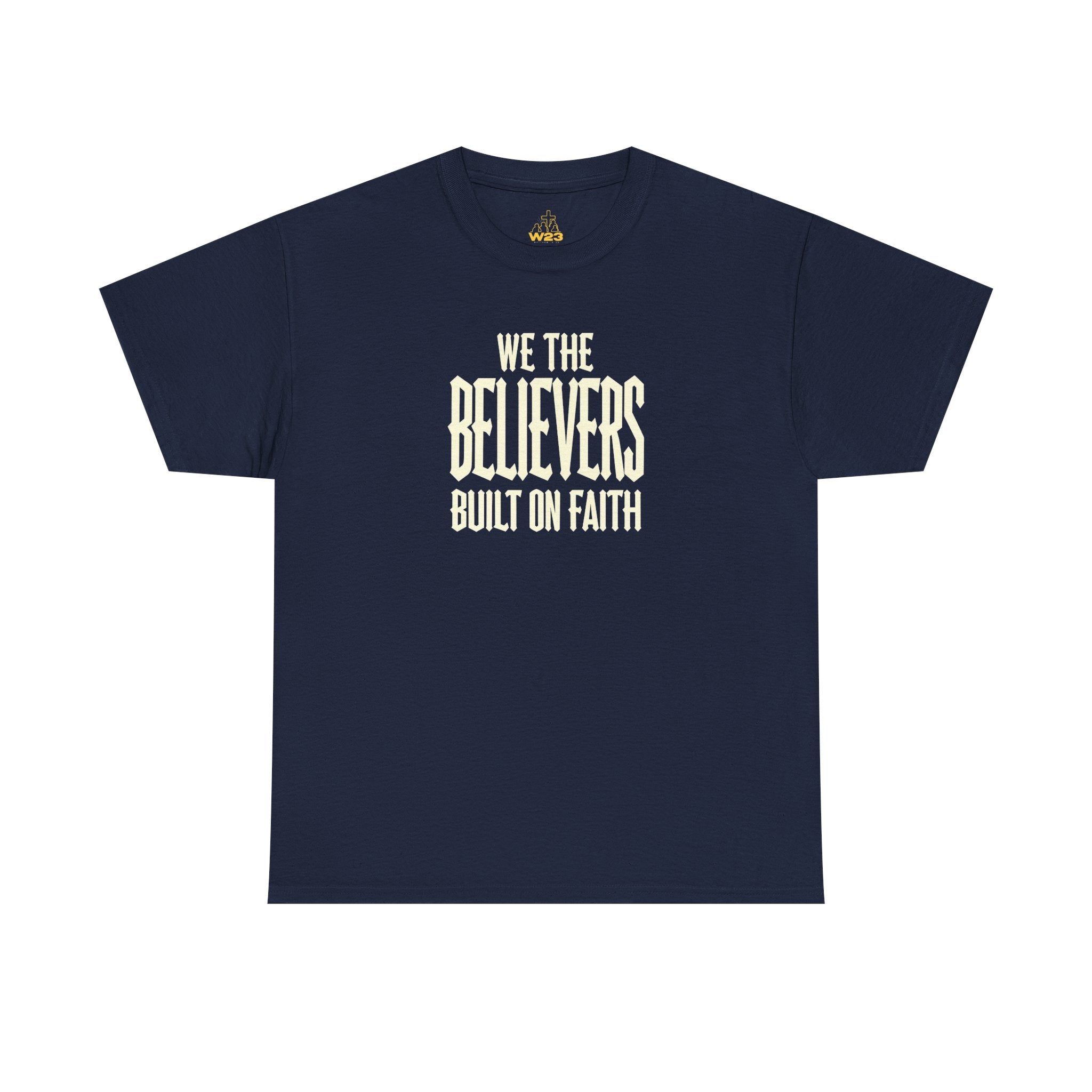 Black We The Believers Christian T-Shirt by Wear Your Worship featuring faith-themed graphic design and streetwear style.