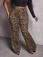 Leopard print wide leg pants by Shopimist featuring a flowing fit and bold animal pattern in a stylish, trendy design.