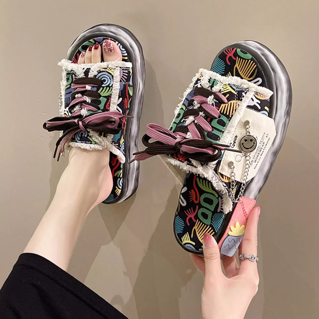 Open toe lace-up sandals by Shopimist featuring stylish design and strappy details, perfect for warm weather and casual outfits.