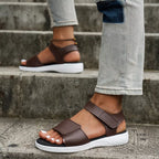 Shopimist open toe flats sandals with sleek design, featuring comfortable straps and a stylish, minimalist look for casual wear.
