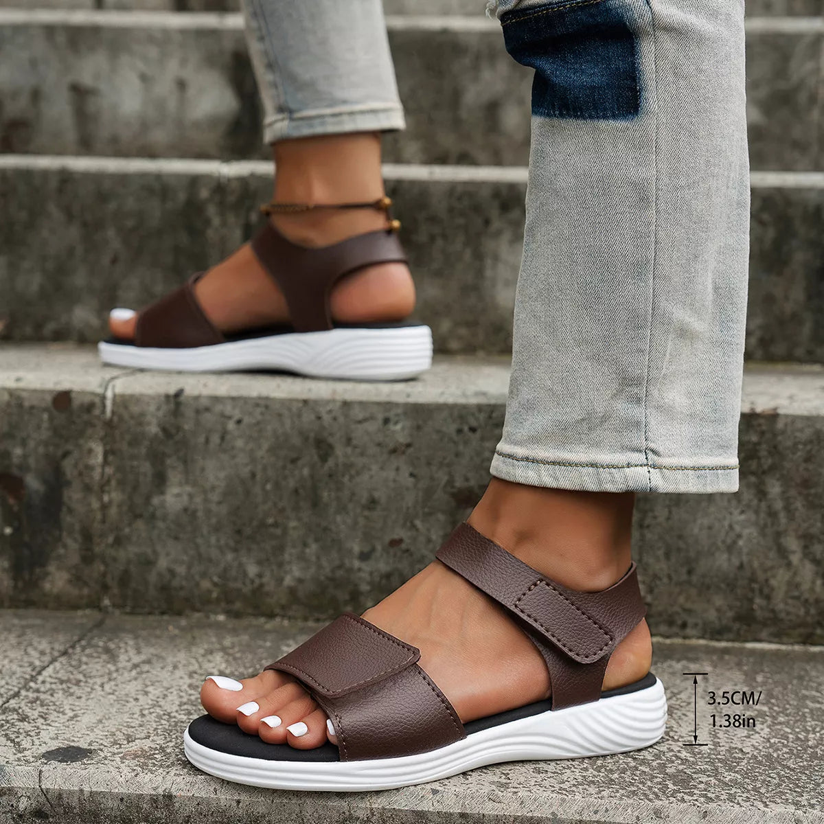 Shopimist open toe flats sandals with sleek design, featuring comfortable straps and a stylish, minimalist look for casual wear.