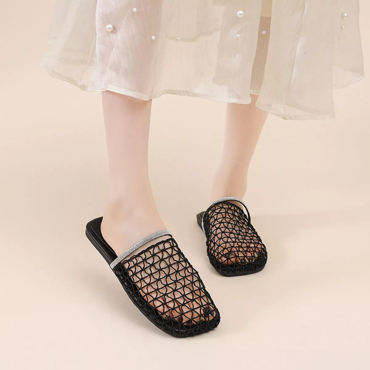 Shopimist round toe platform sandals with chunky heel and ankle strap, in beige color, on a neutral background.