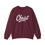 Unisex Christ sweatshirt with Colossians 3:17 printed design, casual crewneck style by Wear Your Worship.